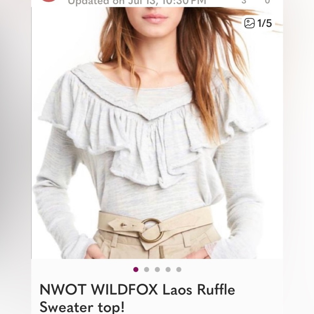 Wildfox LAIS Heather Gray Ruffle Blouse
SIZE M
WOMENS